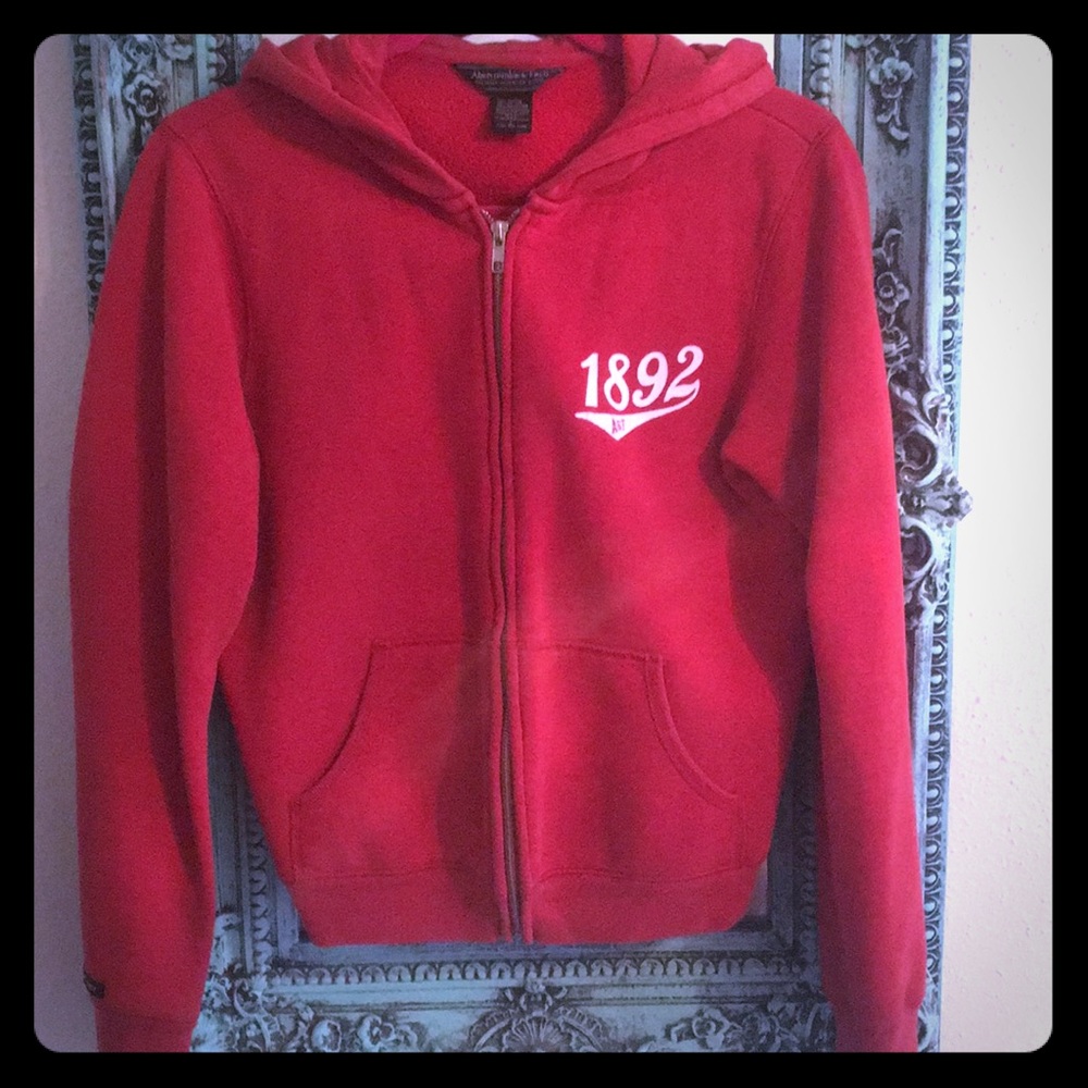 Red Abercrombie Zipup hoodie